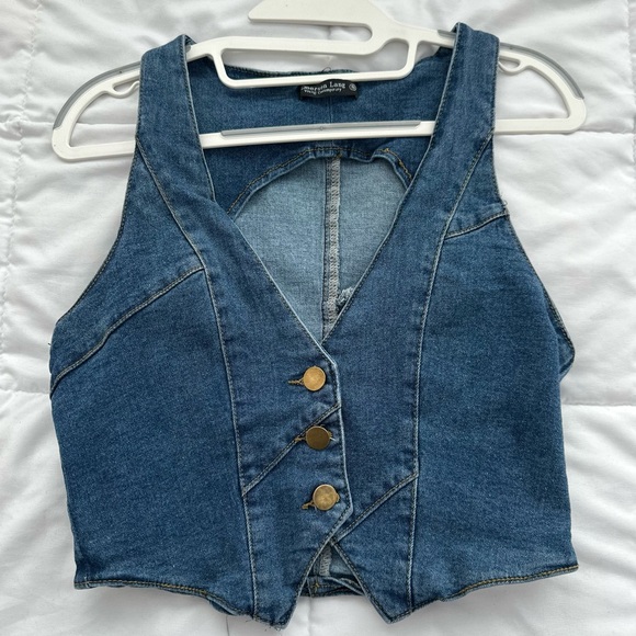 Emerson Lang Tops - Emerson Lang Denim Vest Top - Blue